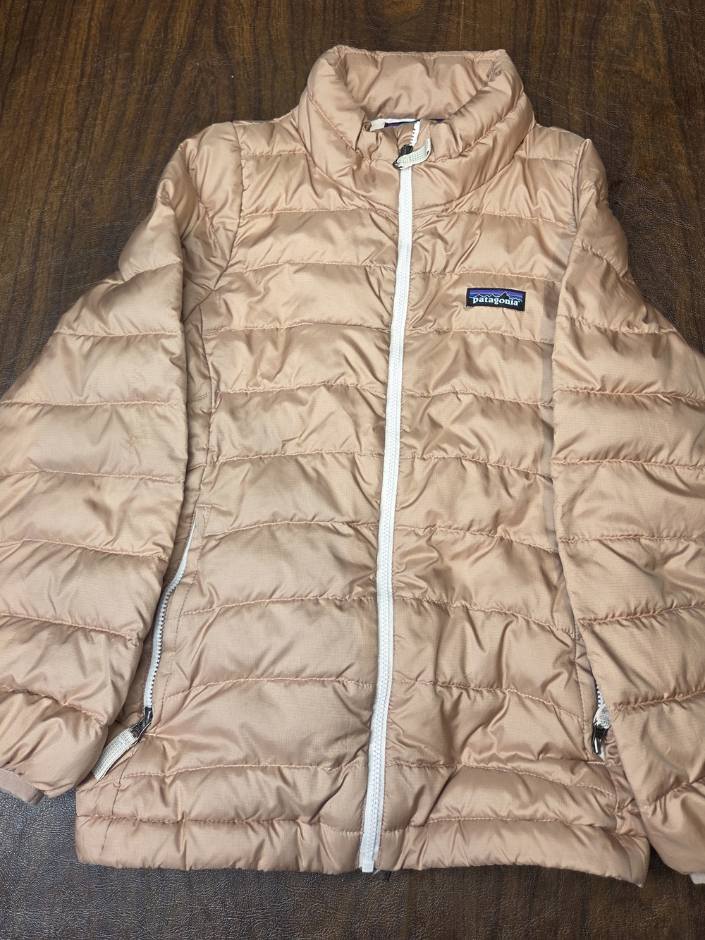 Patagonia Girl's Lightweight Puffer Jacket - Peach Small